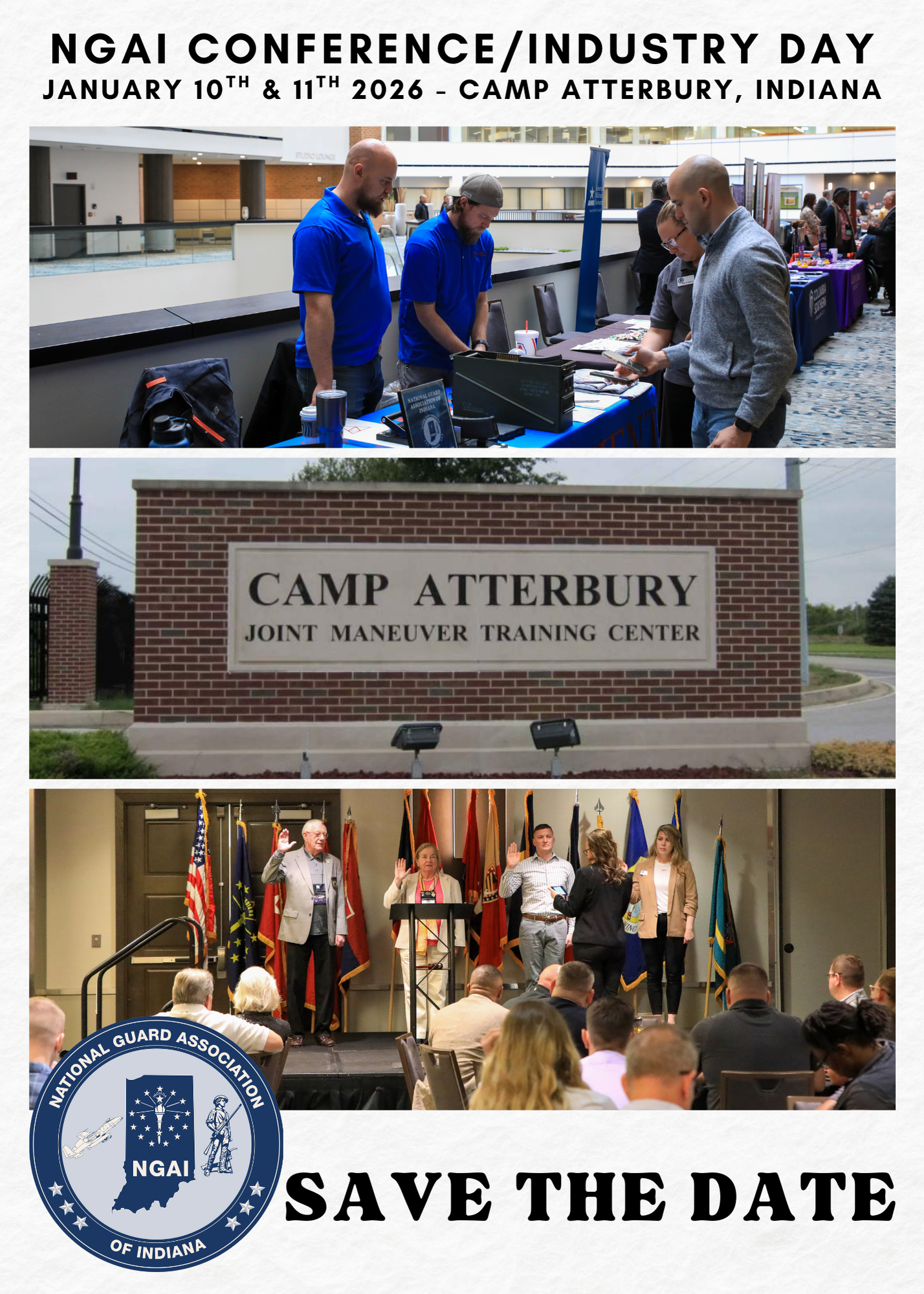 White and Beige Photo Collage Wedding Save The Date Invitation (1)